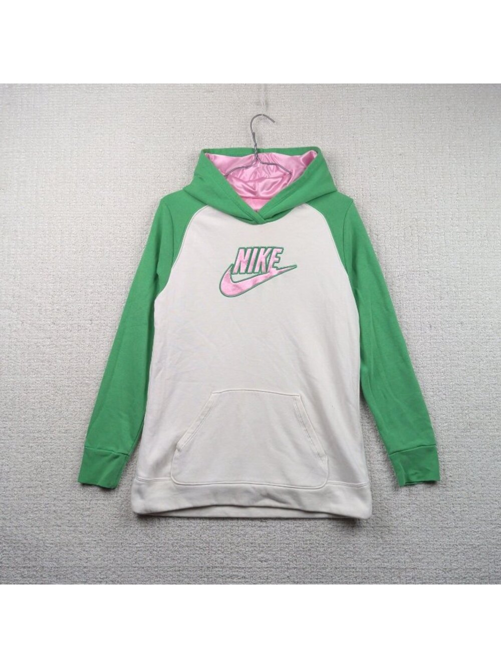 Nike Sportswear Women’s Sz XL* Coquette Pink / Green Pullover Fleece Hoodie